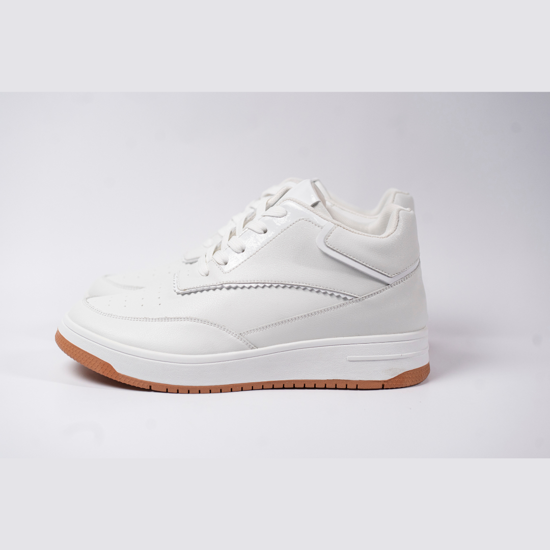 Tênis Casual Celeste - Aumenta Altura 10cm - Couro - Branco - Masculino