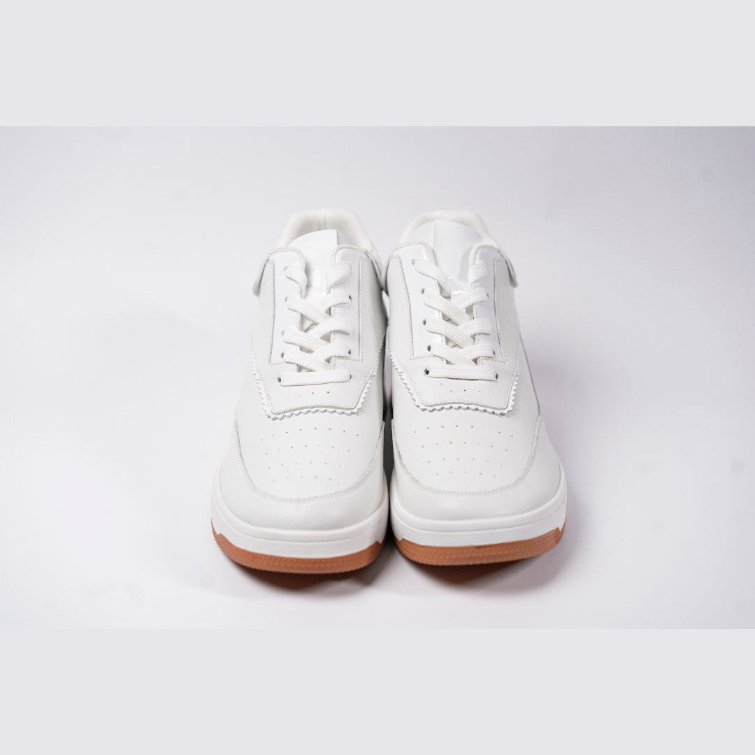 Tênis Casual Celeste - Aumenta Altura 10cm - Couro - Branco - Masculino