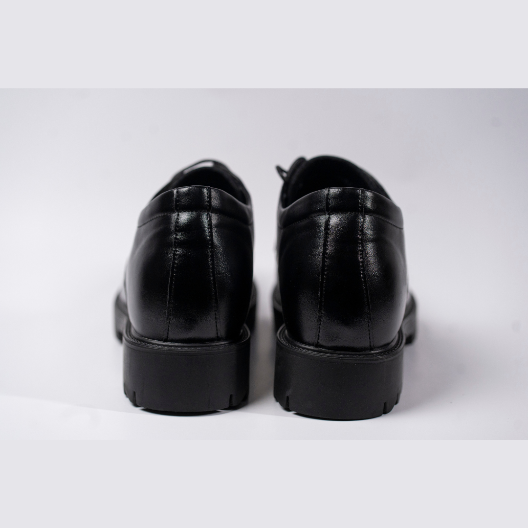 Sapato Social Realce - Aumenta Altura 9cm - Couro Preto - Masculino