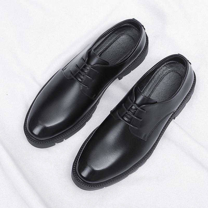 Sapato Social Realce - Aumenta Altura 9cm - Couro Preto - Masculino