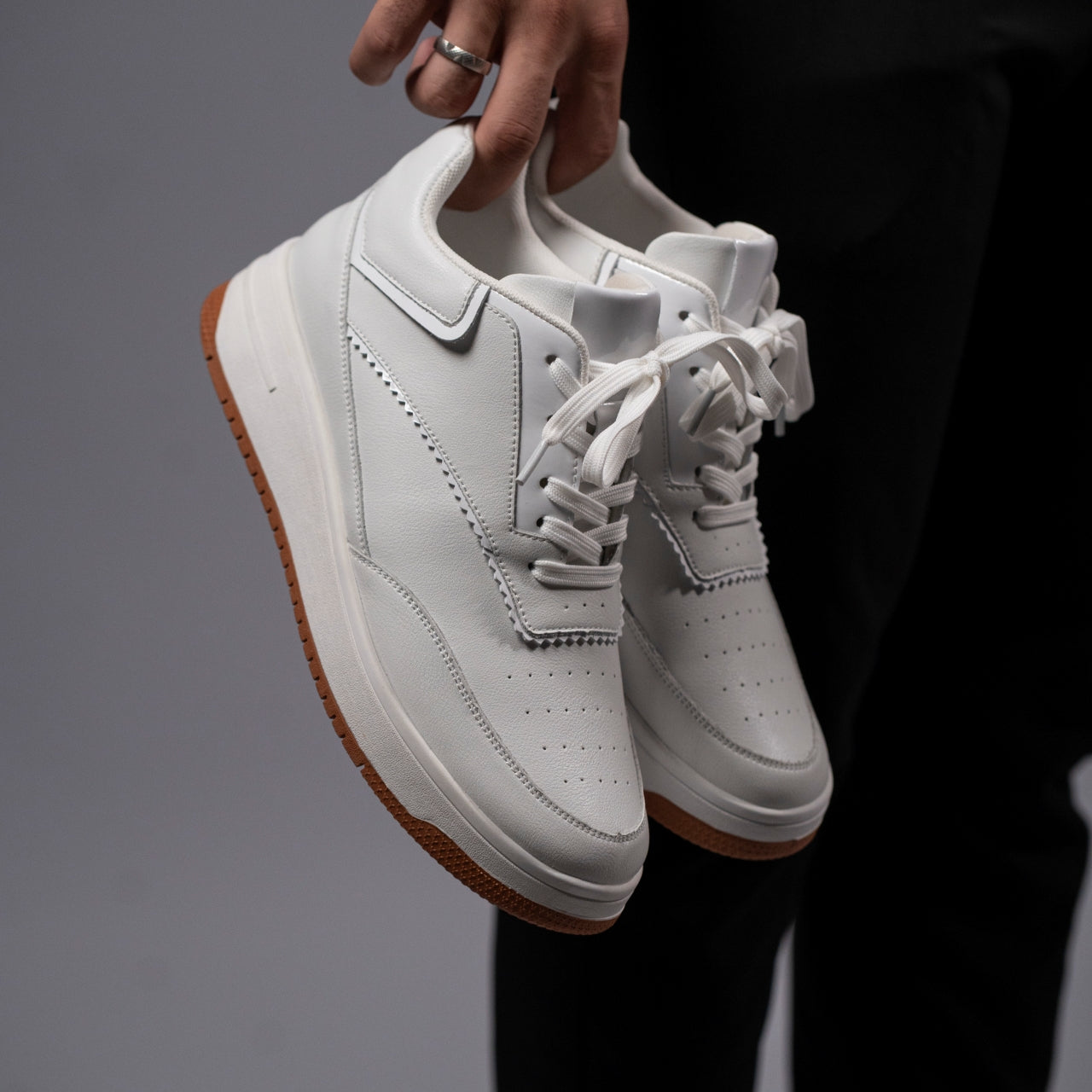 Tênis Casual Celeste - Aumenta Altura 10cm - Couro - Branco - Masculino
