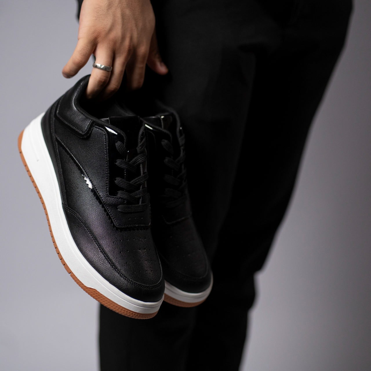 Tênis Casual Thunder - Aumenta Altura 10cm - Couro - Preto - Masculino
