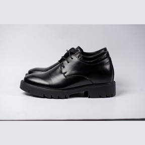 Sapato Social Realce - Aumenta Altura 9cm - Couro Preto - Masculino