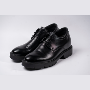 Sapato Social Realce - Aumenta Altura 9cm - Couro Preto - Masculino