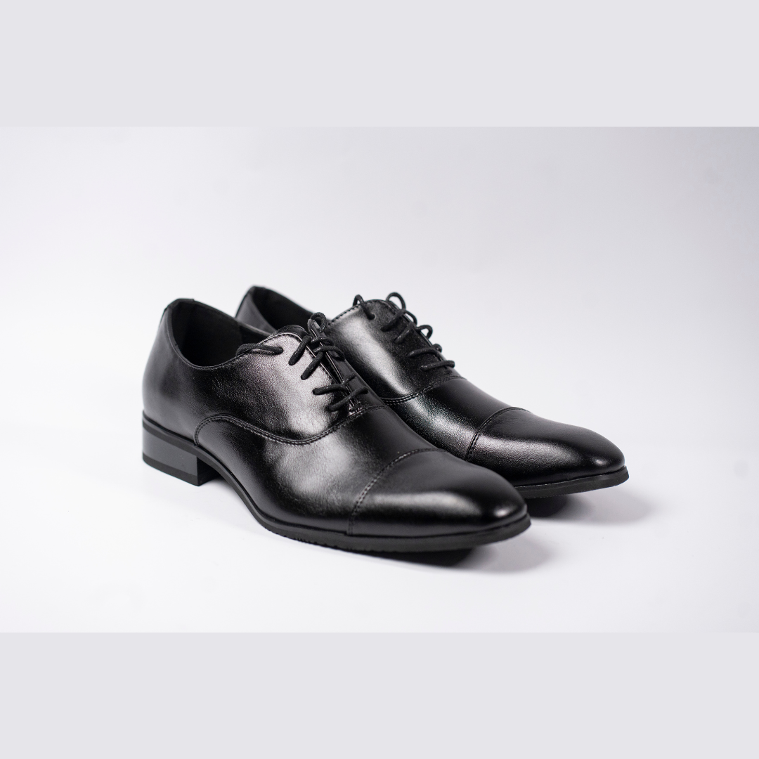 Sapato Social Supreme - Aumenta Altura 6cm - Couro Preto - Masculino