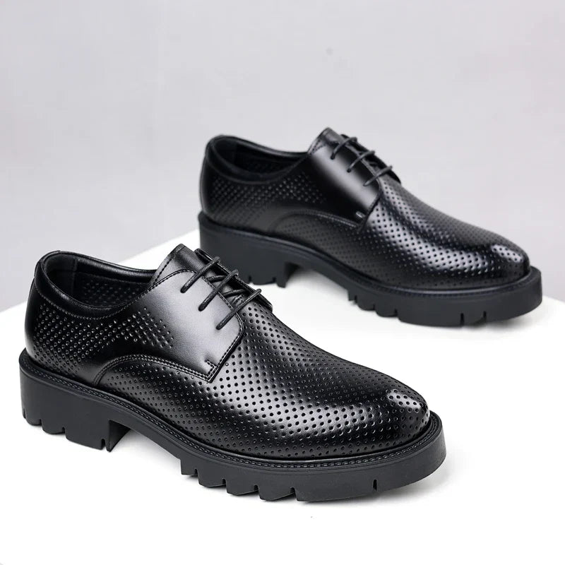 Sapato Social Imperium - Aumenta Altura 10cm - Couro Preto - Masculino