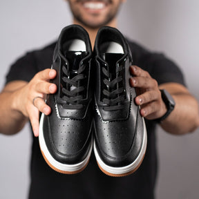 Tênis Casual Thunder - Aumenta Altura 10cm - Couro - Preto - Masculino